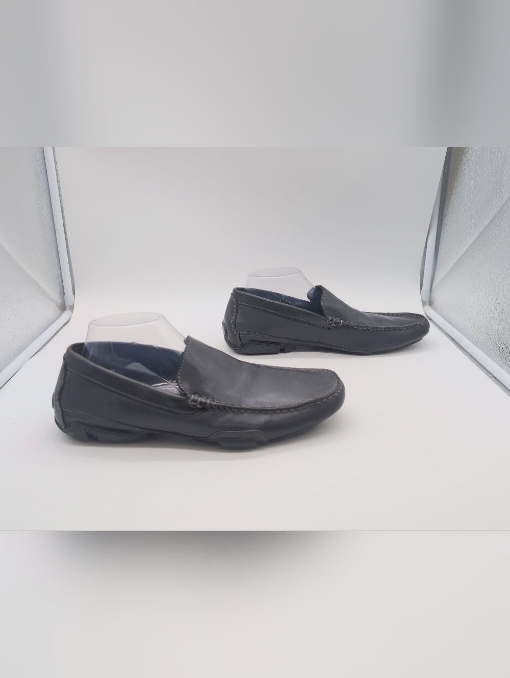 Kenneth Cole Driving Sz 9.5 Men's Black Slip-On Leather Loafers - Picture 5 of 8